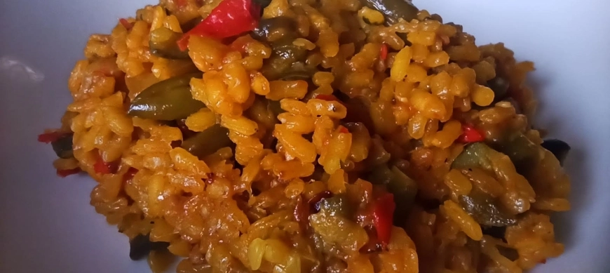 Arroz estilo Paella de Verduras en Thermomix para 2