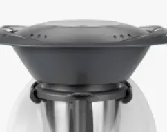 Step <p>Lava y pela los langostinos, reserva los cuerpos y pon las cabezas y las cascaras dentro del vaso del Thermomix. Añade una cucharada de tomate, el vino rosado y agua hasta alcanzar los 650 g de líquido. Coloca el recipiente Varoma en su posición y programa 35 min/Varoma/giro inverso/vel. 1</p> illustration