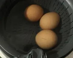 Step <p>Una vez que alcanza esta temperatura, introducimos los huevos dentro del cestillo. Estos deben estar bien cubiertos de agua. <span style="-webkit-text-size-adjust: 100%;">Colocamos la tapa con el cubilete.</span></p> illustration