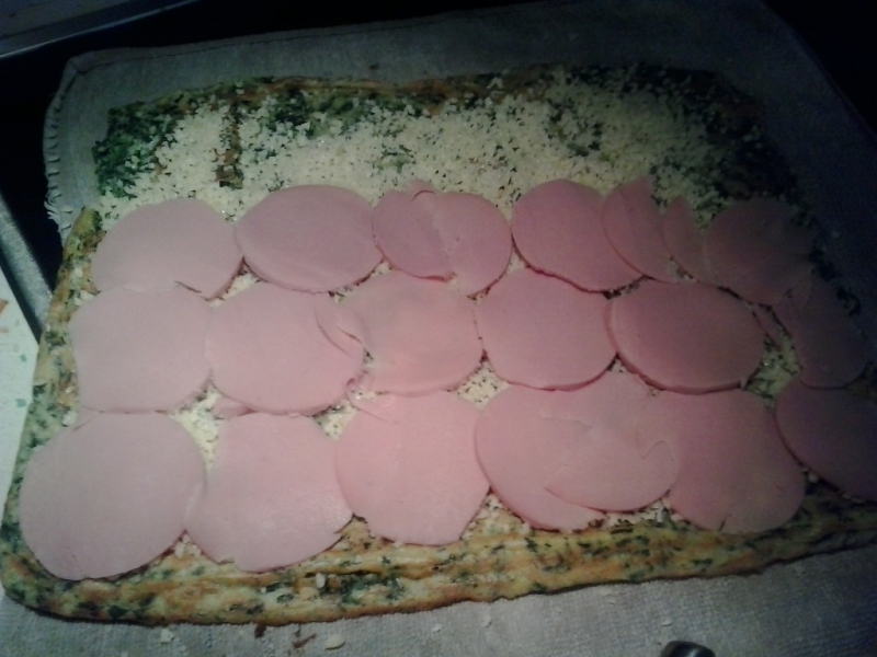 Rollo de espinacas con jamon york y queso con Thermomix®