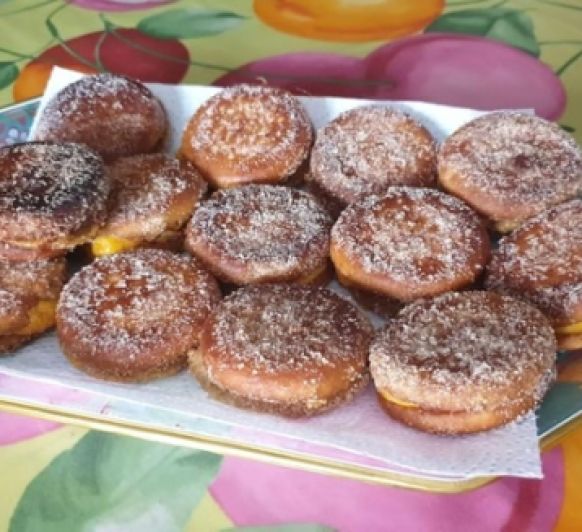 Torrijas de galletas con flan