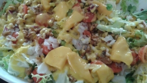 Ensalada de Bacalo con vinagreta de mango con Thermomix®