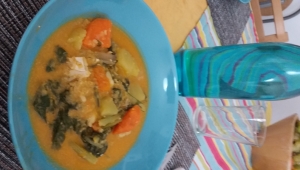 Potaje de verduras con bacalao con Thermomix®