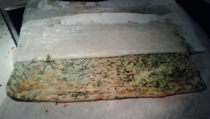 Rollo de espinacas con jamon york y queso con Thermomix® 